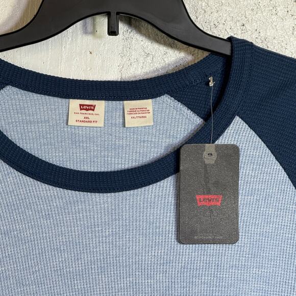 Levi's Men's Thermal Long Raglan Sleeve T-Shirt blue, 2XL $45 - Picture 4 of 7